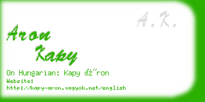 aron kapy business card